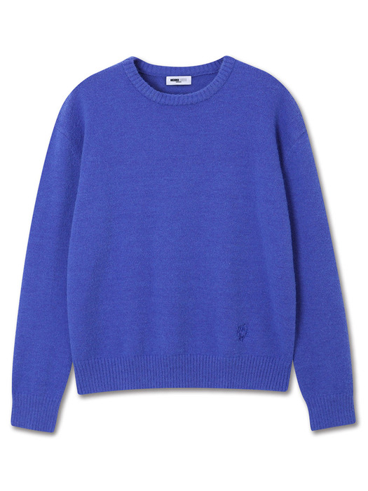 BASIC WOOL KNIT PULLOVER COBALT BLUE