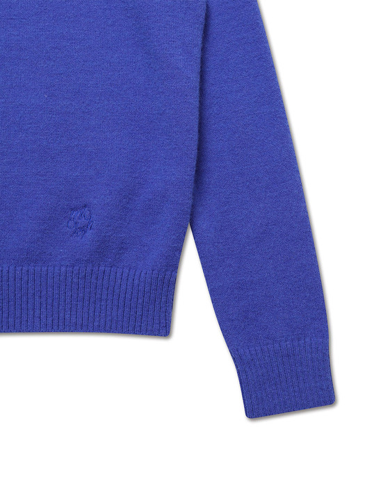 BASIC WOOL KNIT PULLOVER COBALT BLUE