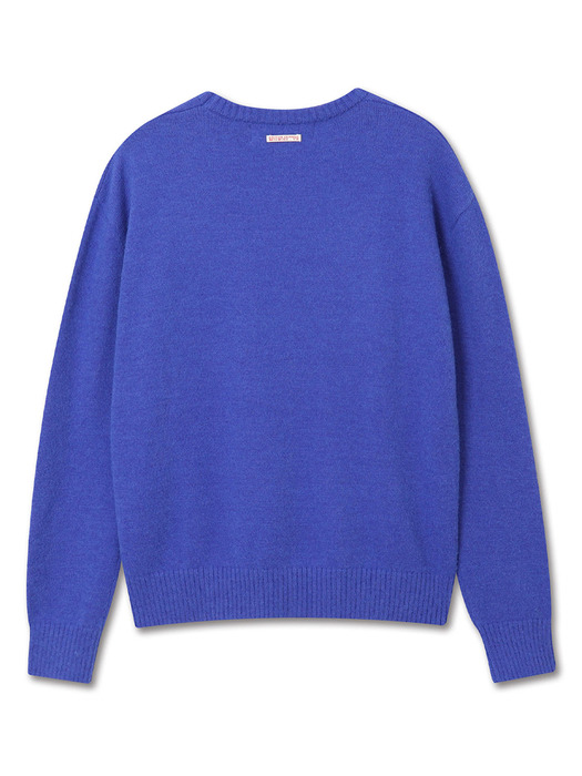 BASIC WOOL KNIT PULLOVER COBALT BLUE