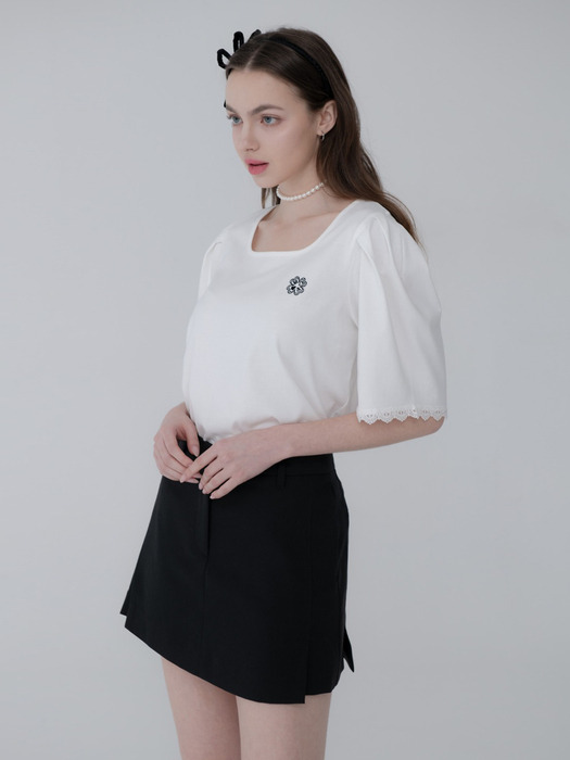 CLOVER SQUARENECK LACE TSHIRT_WHITE