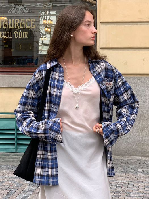 칼스버그 루즈핏 체크 셔츠 (Green check/Blue check)