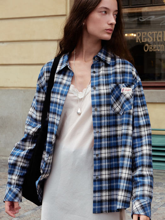 칼스버그 루즈핏 체크 셔츠 (Green check/Blue check)