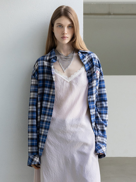 칼스버그 루즈핏 체크 셔츠 (Green check/Blue check)