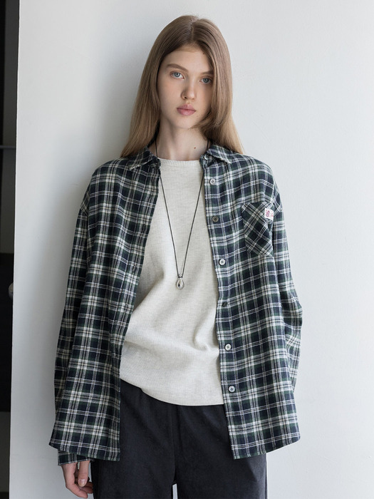 칼스버그 루즈핏 체크 셔츠 (Green check/Blue check)