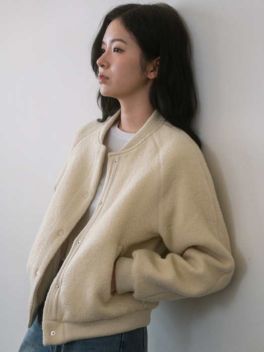 Curly Wool Blouson - Beige