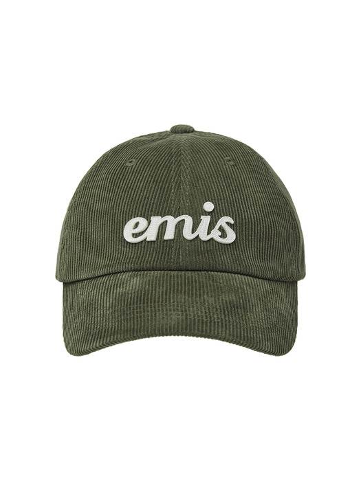 APPLIQUE CORDUROY BALL CAP-KHAKI