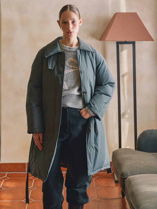 벨티드 하프 발마칸 구스 다운 코트 OP4WMA670