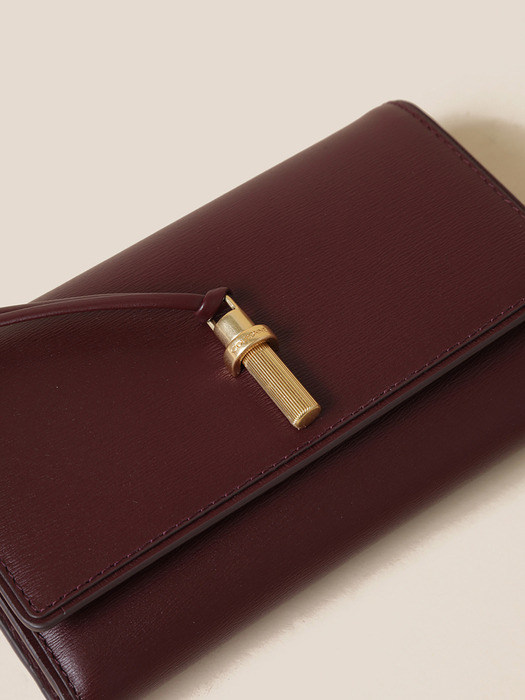 折りたたみ財布 COURONNE Fermoir Middle Wallet (Wine)_RCWEX24641WIX 쿠론]Fermoir Middle Wallet (Wine)_RCWEX24641WIX
