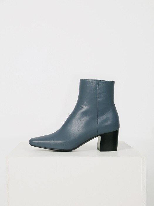 SLIM SQUARE ANKLE BOOTS - STEEL BLUE