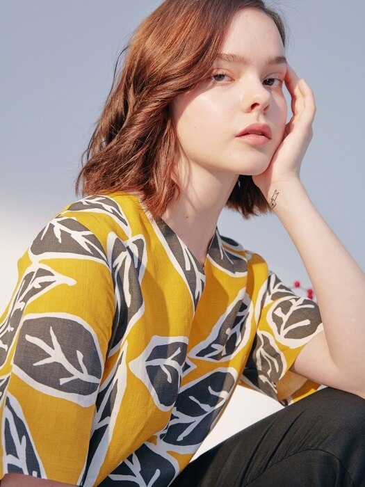 LEAF RESORT TOP-YELLOW