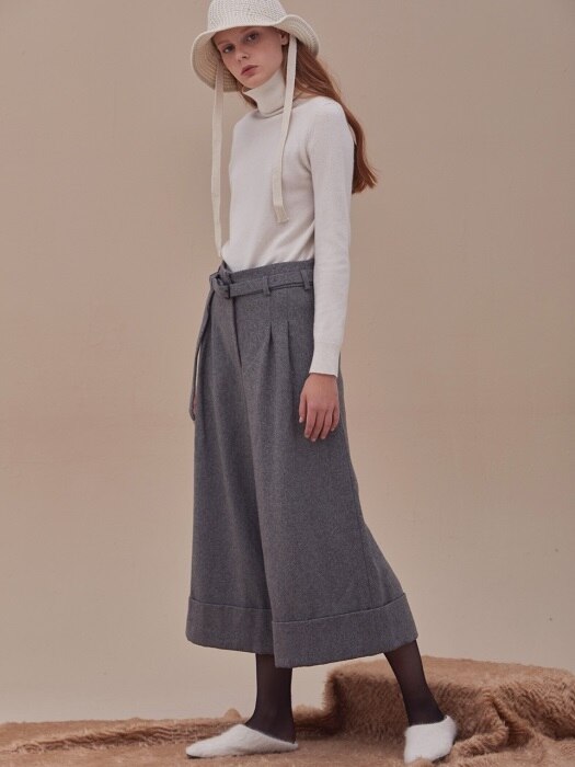 MOLY WIDE PANTS-GY