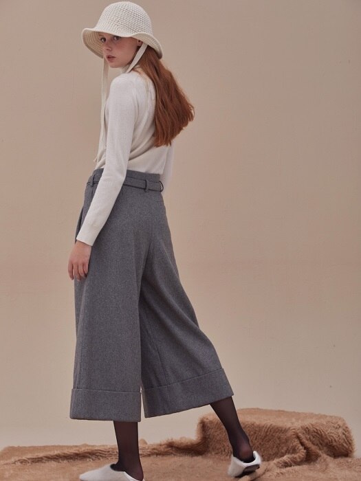 MOLY WIDE PANTS-GY