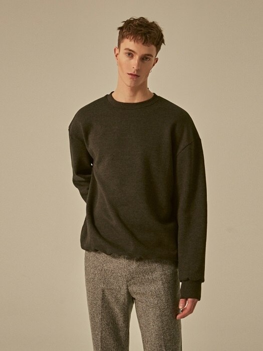 SOLID OVER CREW NECK_CHARCOAL