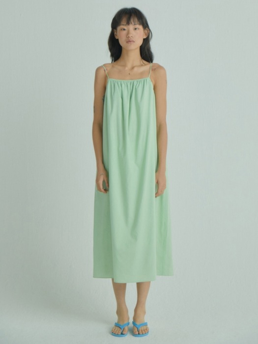Strappy Shirring Dress_Light Green