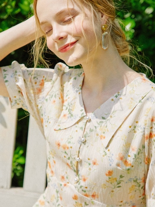 Shiny Flower Dress_Beige
