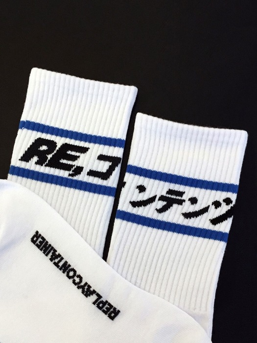 blue line socks (white)