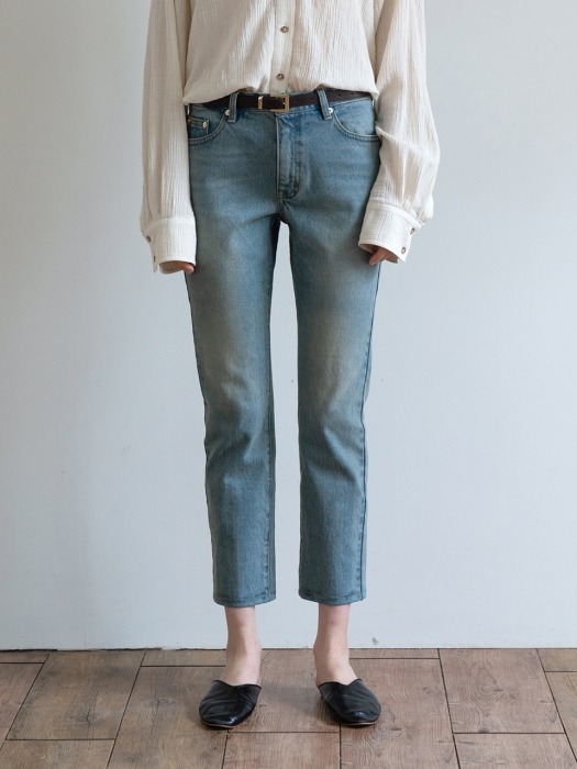 CROPPED SKINNY JEANS (BLUE)