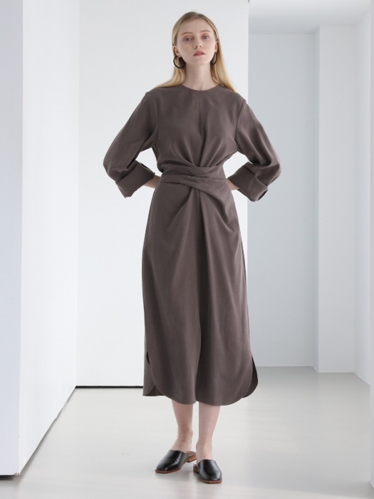 KNOT DRESS BROWN