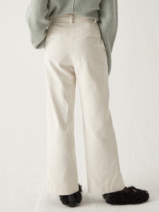 Corduroy wide pants - Cream