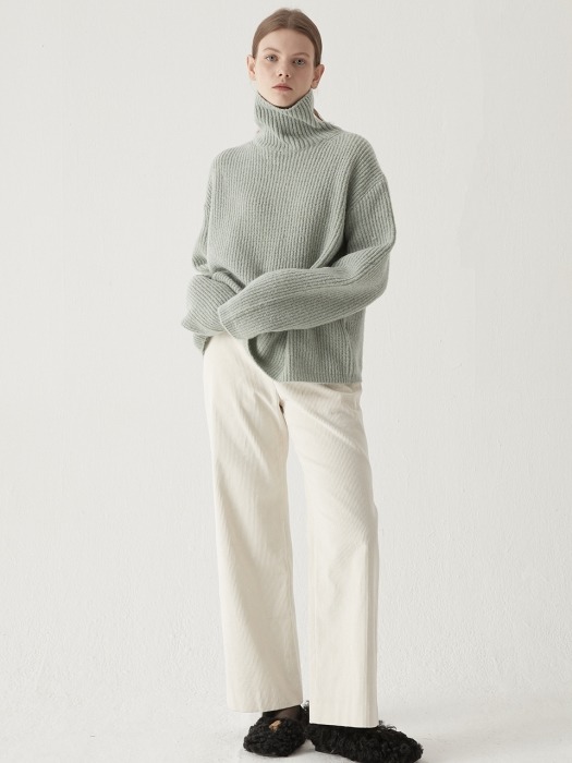 Corduroy wide pants - Cream