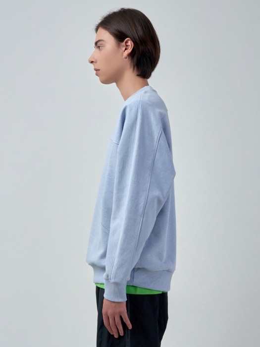 Unisex Embroidered Sweatshirt KIZ_01_M.BLUE_LARGE