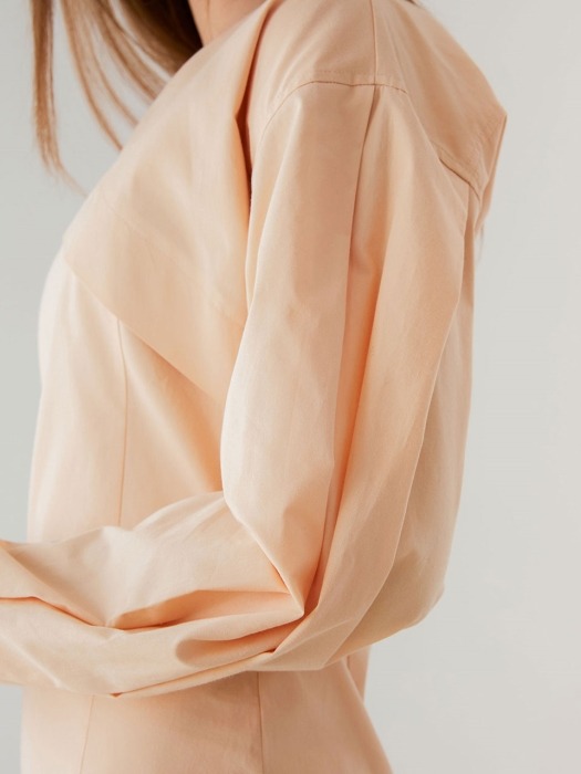 Pintuck sleeve dress_Apricot