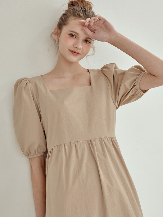 lovely shirring long dress[beige]