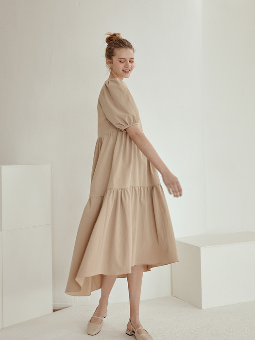 lovely shirring long dress[beige]