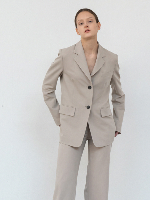 single standard jacket (beige)