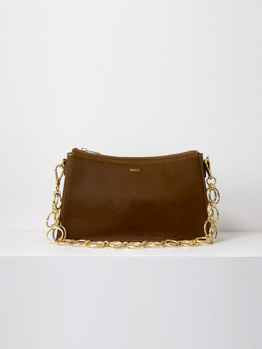 Keyring-chain office bag - Olive brown