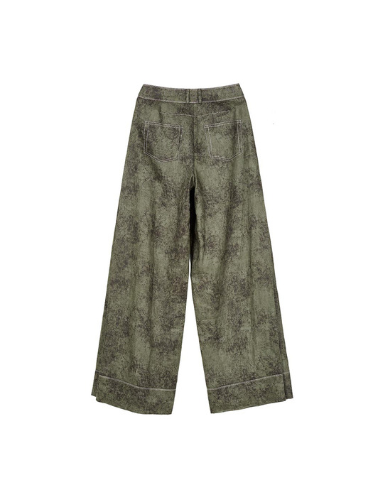 TAYLOR WIDE LINEN TROUSERS apa350w(GREEN)