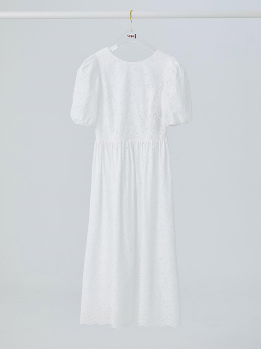 Balloon Sleeve Dress [White] JSDR0B910WT