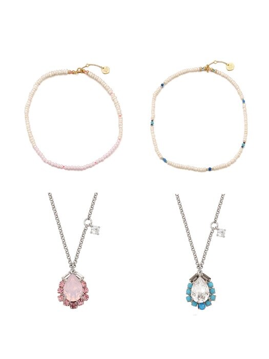 [SET]Pearl Spread n Aurora Necklace_2color