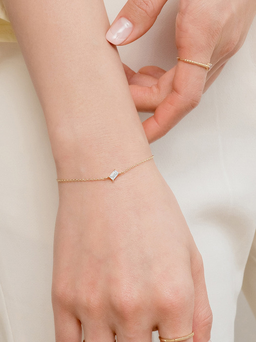 aurora square stone bracelet (14k gold)