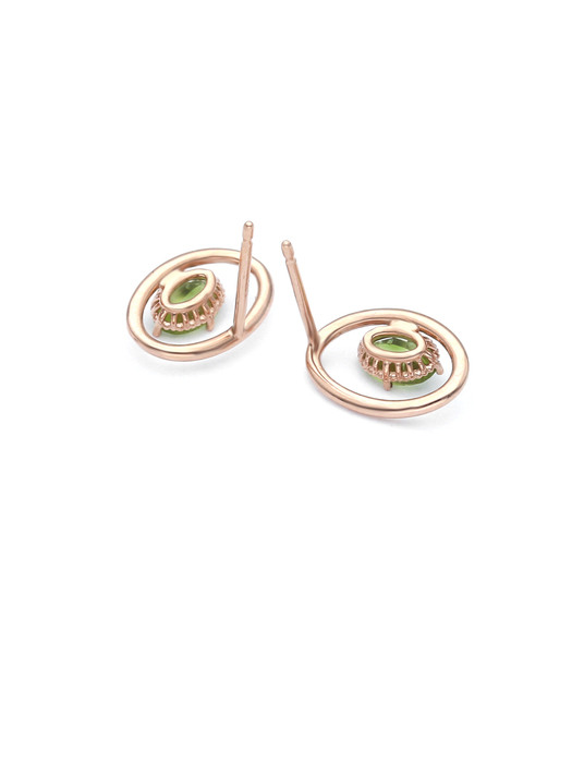 [925] Oval Peridote Earrings