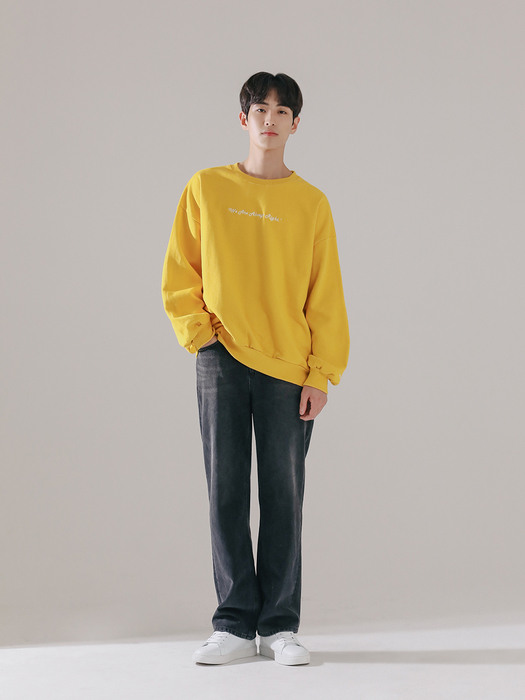 T003 LETTERING EMBROIDERY CREWNECK_YELLOW