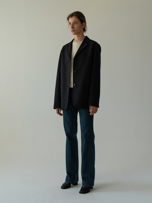 cotton single jacket (black)