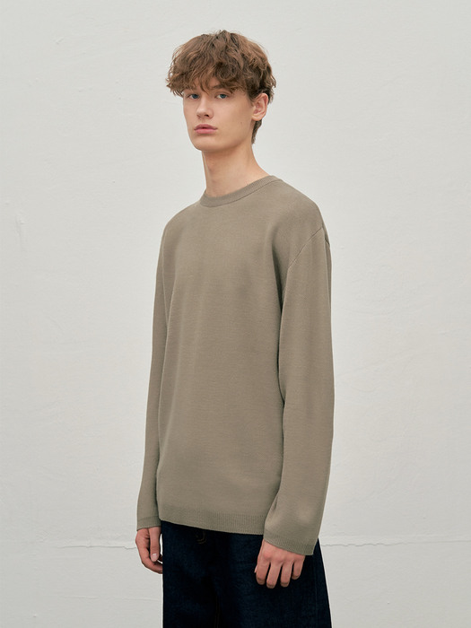 LOOSE FIT SOFT KNIT (BEIGE GRAY)