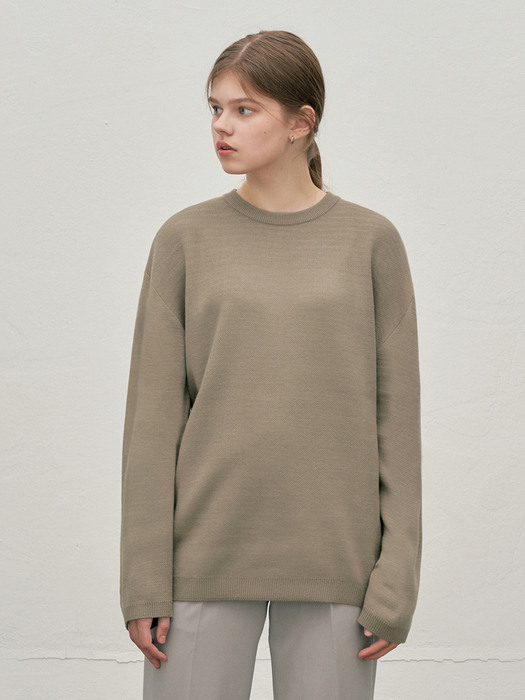 LOOSE FIT SOFT KNIT (BEIGE GRAY)
