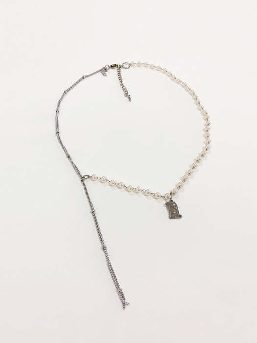 White layered chain necklace