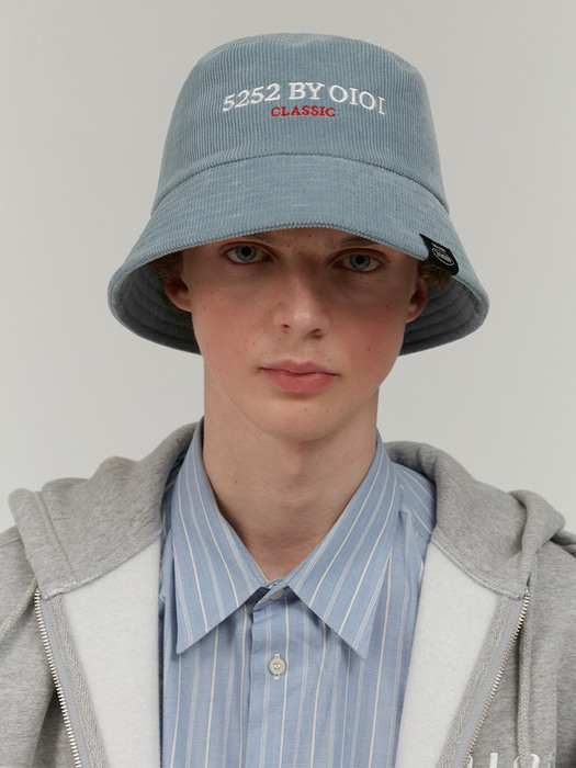 LABEL POINT CORDUROY BUCKET HAT [BLUE]