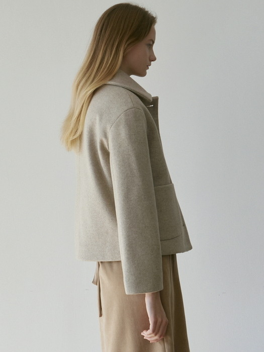 BLOOMING STAND SHORT COAT_OATMEAL