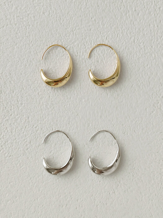 crescent moon ring earrings (2colors)