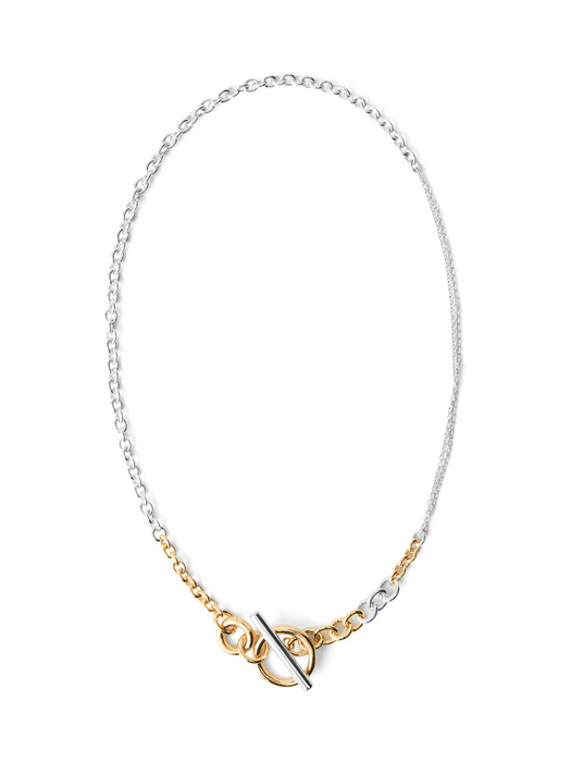 TOGGLE CHAIN NECKLACE GOLD&SILVER