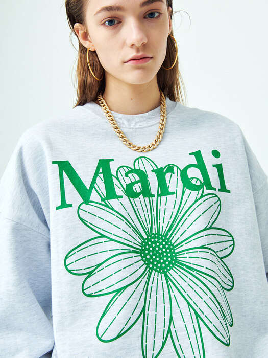 SWEATSHIRT FLOWERMARDI HEATHER-GREEN