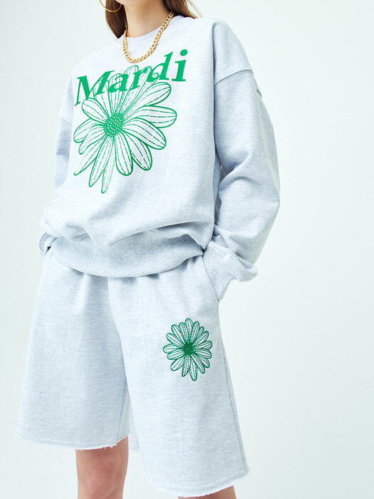 SWEATSHIRT FLOWERMARDI HEATHER-GREEN