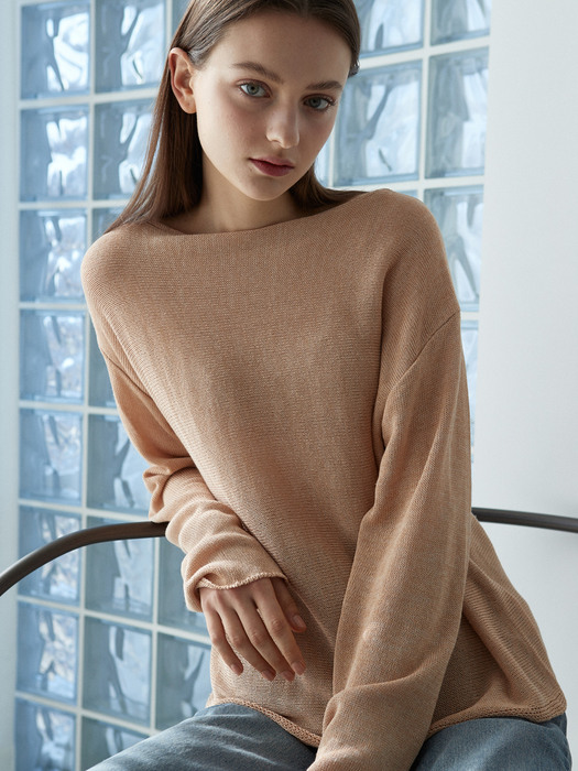 J661 boatneck knit (peach)