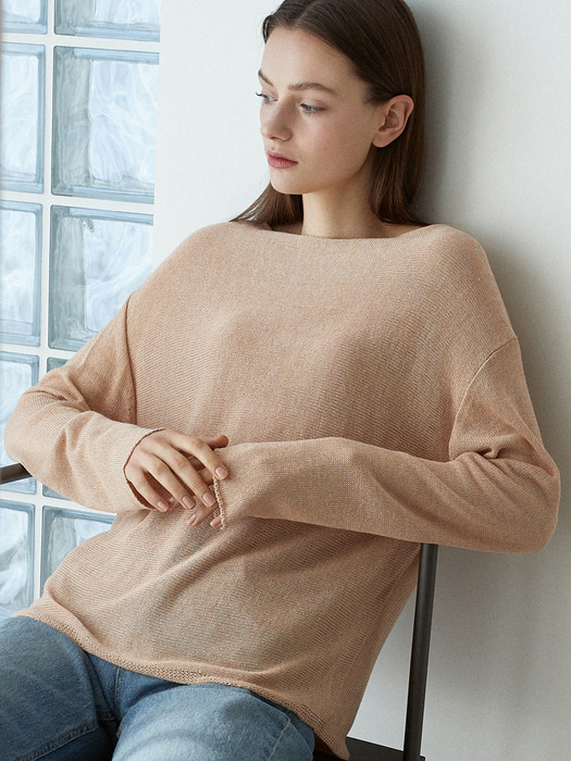 J661 boatneck knit (peach)