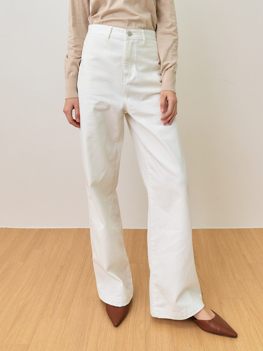 comos478 Slim Pocket Cotton Pants (white)