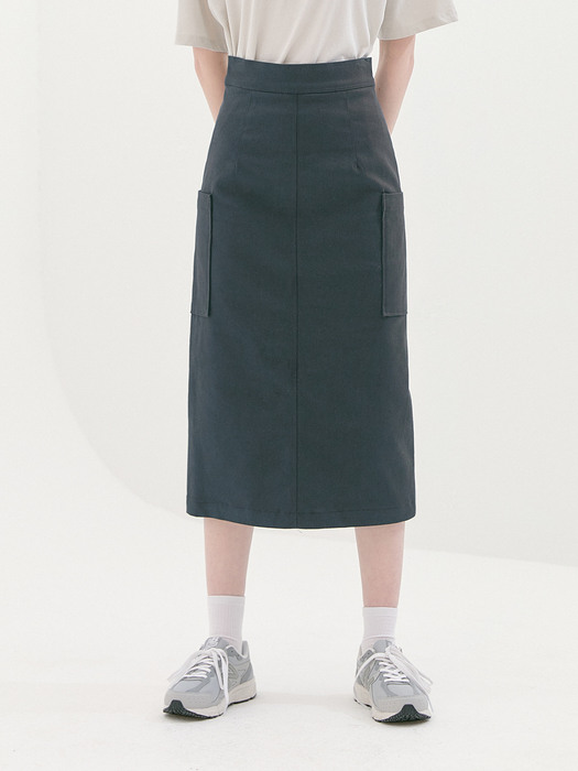 Mulligan cotton span skirt (Navy)